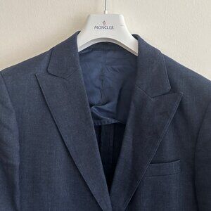 $750 Tiger of Sweden Unstructured Linen Navy Peak Lapel Sport Coat/ Blazer - 38